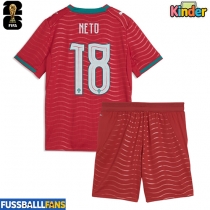 Portugal Pedro Neto #18 Heimtrikotsatz Kinder WM 2026 Kurzarm (+ Kurze Hosen)